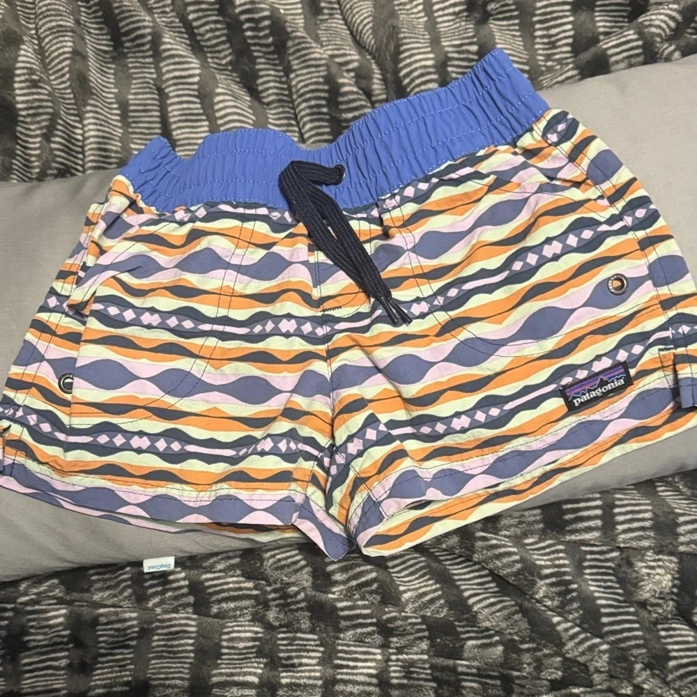 Patagonia Wave Patterned Shorts - Blue, Orange, Pink